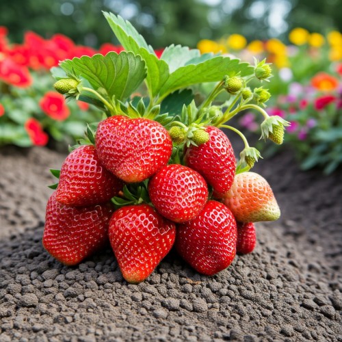 truskawka-z-rozowymi-kwiatami-strawberry-with-pink-flowers-sadzonka-zielona-para