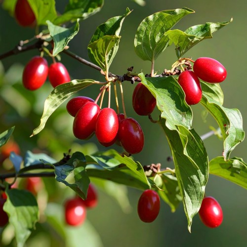 deren-jadalny-cornus-mas-zolte-wczesne-kwiaty-czerwone-jadalne-owoce-krzew-owocowy-sadzonka-sadzonki-zielona-para-zielonapara
