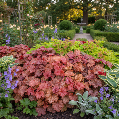 zurawka-heuchera-peachberry-zielonapara-sadzonka-duza-zdrowa-brzoskwiniowe-liscie