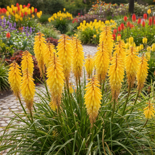trytoma-kniphofia-uvaria-lemon-popsicle-hybrids-zielonapara-sadzonka-duza-zdrowa-zolte-kwiaty