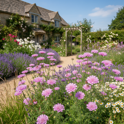 driakiew-golebia-scabiosa-columbaria-pink-mist-zielonapara-sadzonka-duza-zdrowa-rozowe-kwiaty