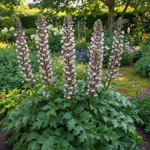 akant-balkanski-acanthus-balcanicus-zielonapara-sadzonka-duza-zdrowa-okazale-kwiaty-ozdobne-liscie