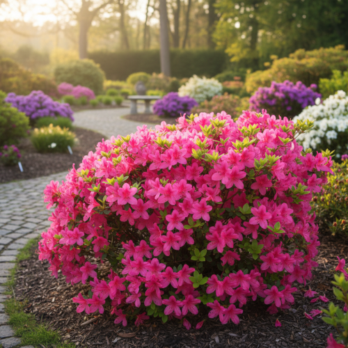 azalia-japonska-rosalind-rhododendron-obtusum-roze-kwiaty-niska-kompaktowa-sadzonka-sadzonki-zielona-para-zielonapara