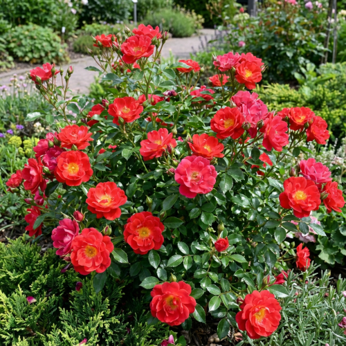 roza-miniaturowa-rosa-bienenweide-hellrot-zielonapara-sadzonka-duza-zdrowa-czerwone-kwiaty