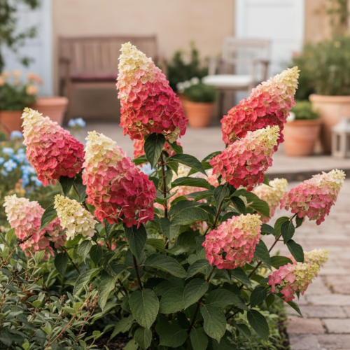 hortensja-bukietowa-wims-red-hydrangea-paniculata-czerwone-przebarwiajace-kwiaty-rozowe-wiechy-sadzonka-sadzonki-zielona-para-zielonapara