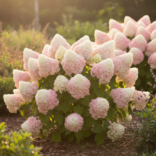 hortensja-bukietowa-sweet-summer-hydrangea-paniculata-biale-rozowiejące-wiechy-sredniowysoka-obfite-kwitnienie-sadzonka-sadzonki-zielona-para-zielonapara