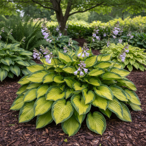 funkia-hosta-stained-glass-zielonapara-sadzonka-duza-zdrowa-zoltozielone-liscie-fioletowe-kwiaty