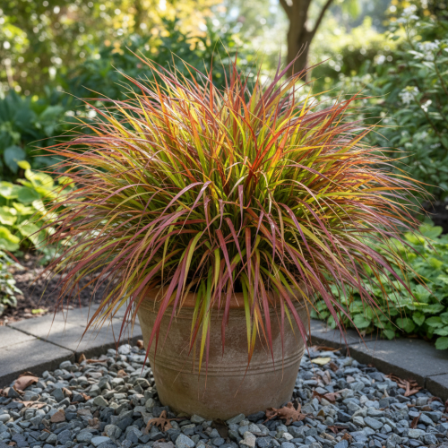 hakonechloa-smukla-mulled-wine-hakonechloa-macra-czerwono-bordowe-liscie-trawa-ozdobna-sadzonka-sadzonki-zielona-para-zielonapara