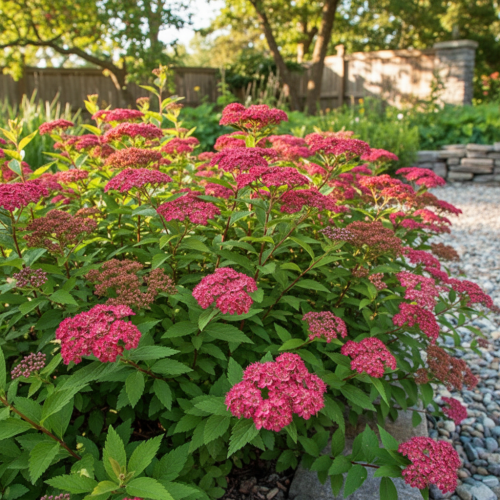 tawula-japonska-darts-red-spiraea-japonica-czerwone-rozowe-kwiaty-kompaktowa-sadzonka-sadzonki-zielona-para-zielonapara