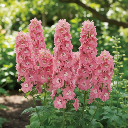 ostrozka-wielkokwiatowa-delphinium-grandiflorum-delfix-rose-zielonapara-sadzonka-duza-zdrowa-rozowe-kwiaty
