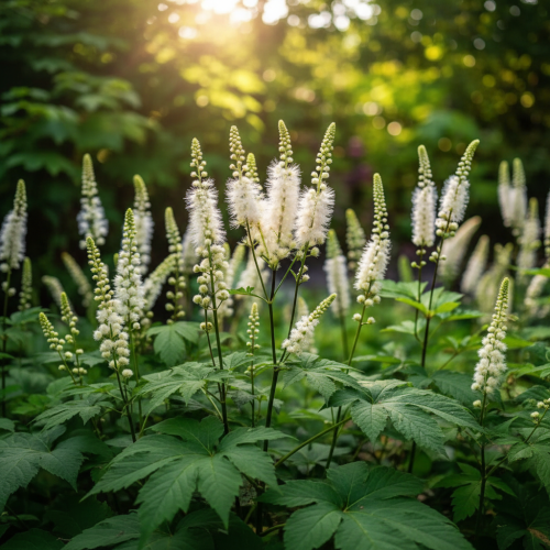 Pluskwica-groniasta-Actaea-racemosa-Sadzonka-zielona-para-roślina-kwiat