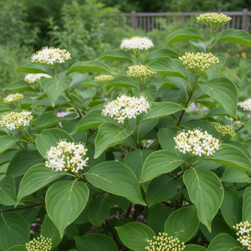 deren-rozlogowy-cornus-sericea-czerwone-pedy-biale-kwiaty-dekoracyjne-liscie-krzew-ozdobny-sadzonka-sadzonki-zielona-para-zielonapara