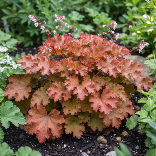 zurawka-zipper-heuchera-zoltozielone-liscie-czerwone-nerwy-dekoracyjna-bylina-cieniolubna-sadzonka-sadzonki-zielona-para-zielonapara