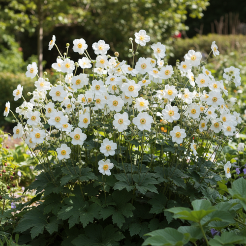 zawilec-japonski-whirlwind-anemone-hybrida-biale-polpelne-kwiaty-pozne-kwitnienie-bylina-sadzonka-sadzonki-zielona-para-zielonapara