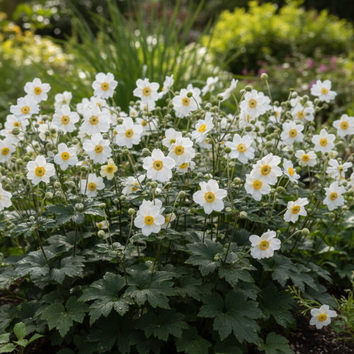 zawilec-japonski-whirlwind-anemone-hybrida-biale-polpelne-kwiaty-pozne-kwitnienie-bylina-sadzonka-sadzonki-zielona-para-zielonapara