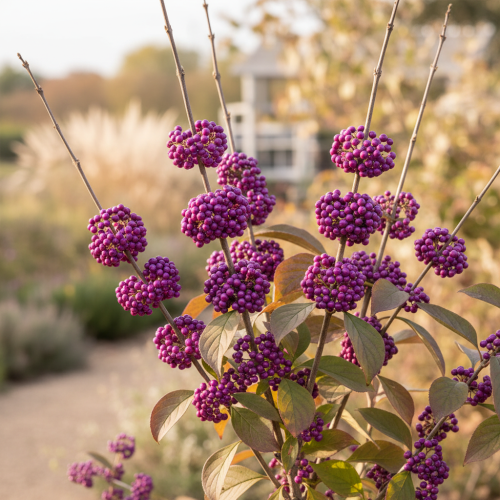 pieknotka-bodiniera-callicarpa-bodinieri-fioletowe-owoce-krzew-lisciasty-sadzonka-sadzonki-zielona-para-zielonapara