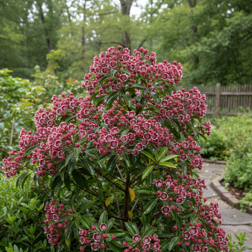 kalmia-szerokolistna-kaleidoskop-kalmia-latifolia-różowe-kwiaty-krzew-zimozielony-sadzonka-sadzonki-zielona-para-zielonapara