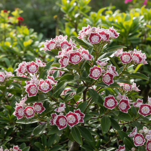 kalmia-szerokolistna-tadeusz-kalmia-latifolia-rozowe-kwiaty-krzew-zimozielony-sadzonka-sadzonki-zielona-para-zielonapara