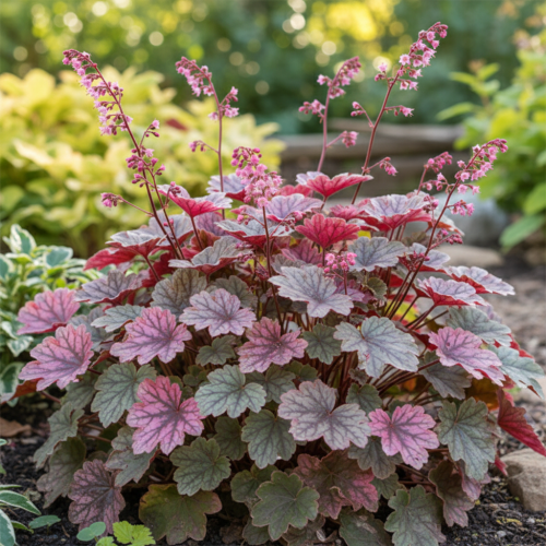 zurawka-milan-heuchera-czerwono-zielone-liscie-bylina-ozdobna-sadzonka-sadzonki-zielona-para-zielonapara