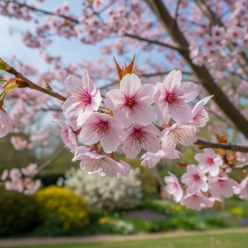 wisnia-colorata-prunus-sargentii-rozowe-kwiaty-czerwone-liscie-drzewo-ozdobne-sadzonka-sadzonki-zielona-para-zielonapara