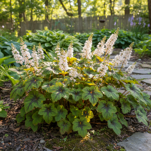 tiarella-iron-butterfly-tiarella-cordifolia-koronkowe-liscie-delikatne-kwiaty-bylina-cien-sadzonka-sadzonki-zielona-para-zielonapara