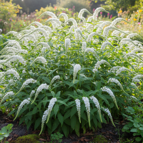 tojesc-orszelinowata-lysimachia-clethroides-biale-kwiaty-wygięte-kwiatostany-bylina-sadzonka-sadzonki-zielona-para-zielonapara