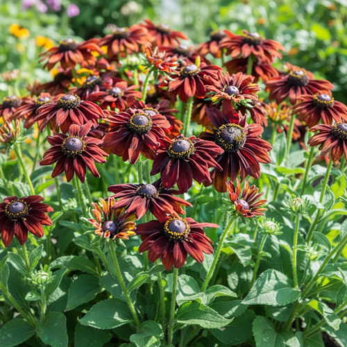rudbekia-smileyz-chocolate-rudbeckia-hirta-brazowe-kwiaty-czarne-oczko-bylina-na-rabatki-sadzonka-sadzonki-zielona-para-zielonapara