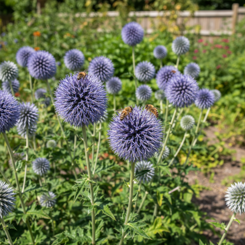przegorzan-blue-globe-echinops-bannaticus-niebieskie-kuliste-kwiaty-miododajna-bylina-sadzonka-sadzonki-zielona-para-zielonapara