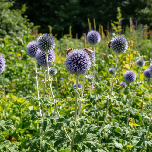 przegorzan-blue-globe-echinops-bannaticus-niebieskie-kuliste-kwiaty-miododajna-bylina-sadzonka-sadzonki-zielona-para-zielonapara