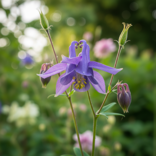 orlik-pospolity-aquilegia-vulgaris-delikatne-kwiaty-rabata-polcien-bylina-sadzonka-sadzonki-zielona-para-zielonapara