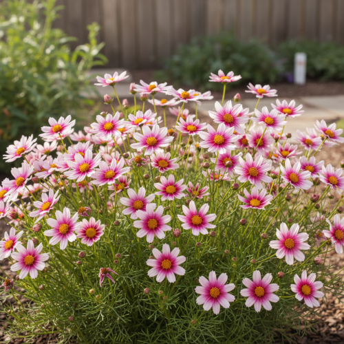 nachylek-okolkowy-sunstar-rose-coreopsis-verticillata-rozowe-kwiaty-zwarty-pokroj-bylina-na-rabatki-sadzonka-sadzonki-zielona-para-zielonapara