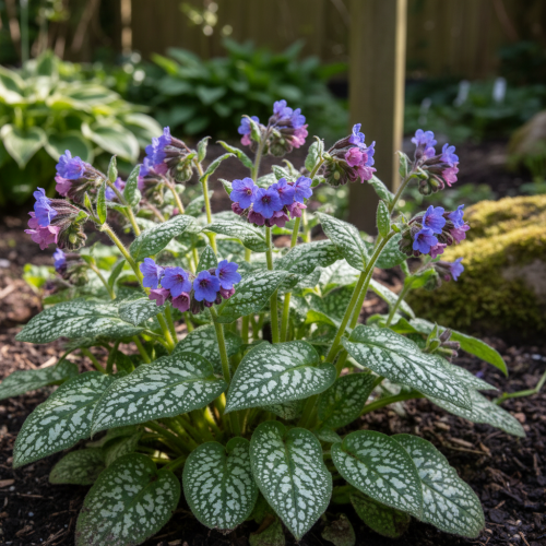 miodunka-plamista-pulmonaria-officinalis-plamiste-liscie-rozowoniebieskie-kwiaty-bylina-do-cienia-sadzonka-sadzonki-zielona-para-zielonapara