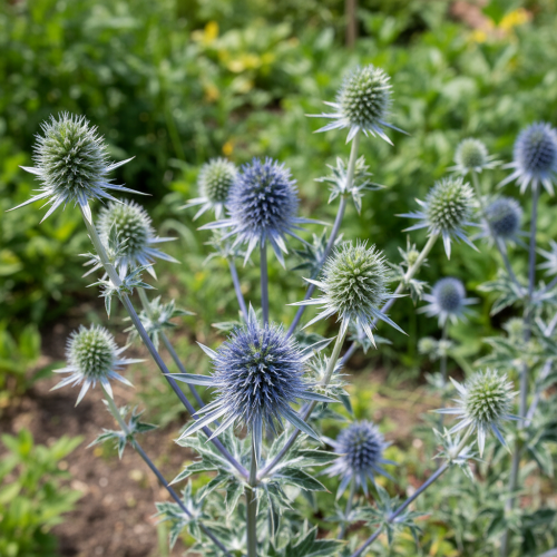 mikolajek-plaskolistny-eryngium-planum-niebieskie-kwiaty-ozdobne-lisciaste-pedy-bylina-miododajna-sadzonka-sadzonki-zielona-para-zielonapara