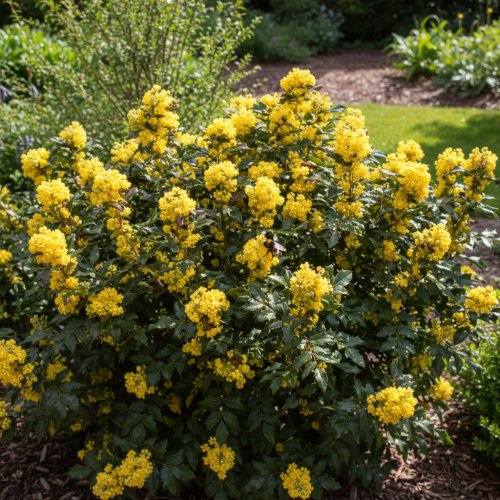 mahonia-pospolita-mahonia-aquifolium-zimozielone-liscie-zolte-kwiaty-niebieskie-owoce-krzew-ozdobny-sadzonka-sadzonki-zielona-para-zielonapara