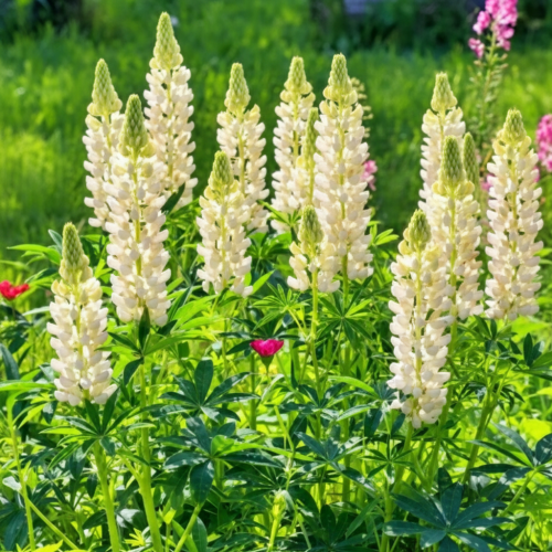 lubin-gallery-weis-lupinus-polyphyllus-biale-kwiaty-gesty-pokroj-bylina-na-rabatki-sadzonka-sadzonki-zielona-para-zielonapara