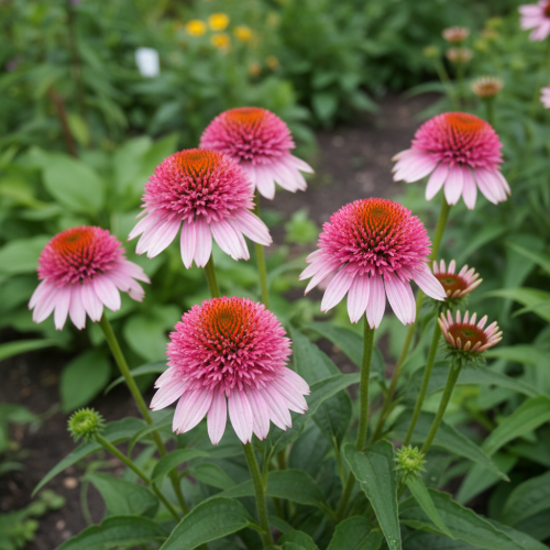 jezowka-butterfly-kisses-echinacea-purpurea-pelne-rozowe-kwiaty-kompaktowa-bylina-miododajna-sadzonka-sadzonki-zielona-para-zielonapara