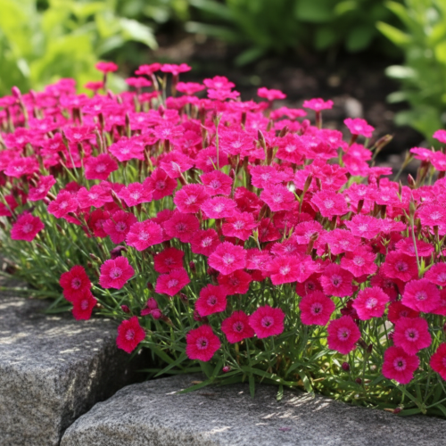 gozdzik-kropkowany-brilliant-dianthus-deltoides-czerwone-kwiaty-niska-bylina-15-25cm-sadzonka-sadzonki-zielona-para-zielonapara