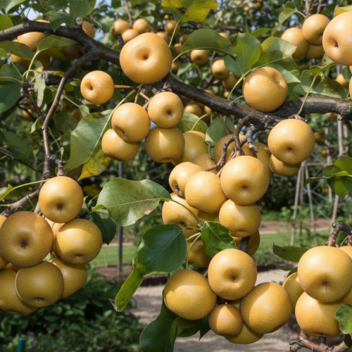 grusza-azjatycka-chojuro-pyrus-pyrifolia-slodkie-brazowe-owoce-drzewo-owocowe-sadzonka-sadzonki-zielona-para-zielonapara