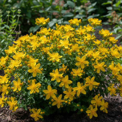 dziurawiec-wielolistny-grandiflorum-hypericum-polyphyllum-duze-zolte-kwiaty-krzewinka-40-60cm-sadzonka-sadzonki-zielona-para-zielonapara