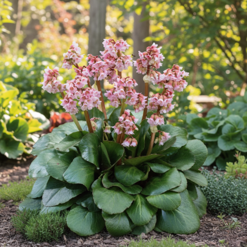 bergenia-sercolistna-baby-doll-bergenia-cordifolia-rozowe-kwiaty-niska-bylina-zimozielona-sadzonka-sadzonki-zielona-para-zielonapara