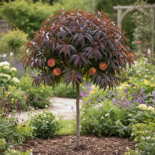 Brzoskwinia mini „Honey Red” na pniu